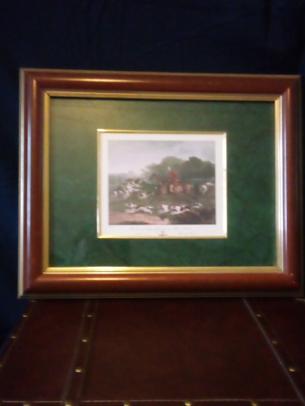 English Huntsman Professional Print Hardwood  Frame Large 20" Belvedere Hounds